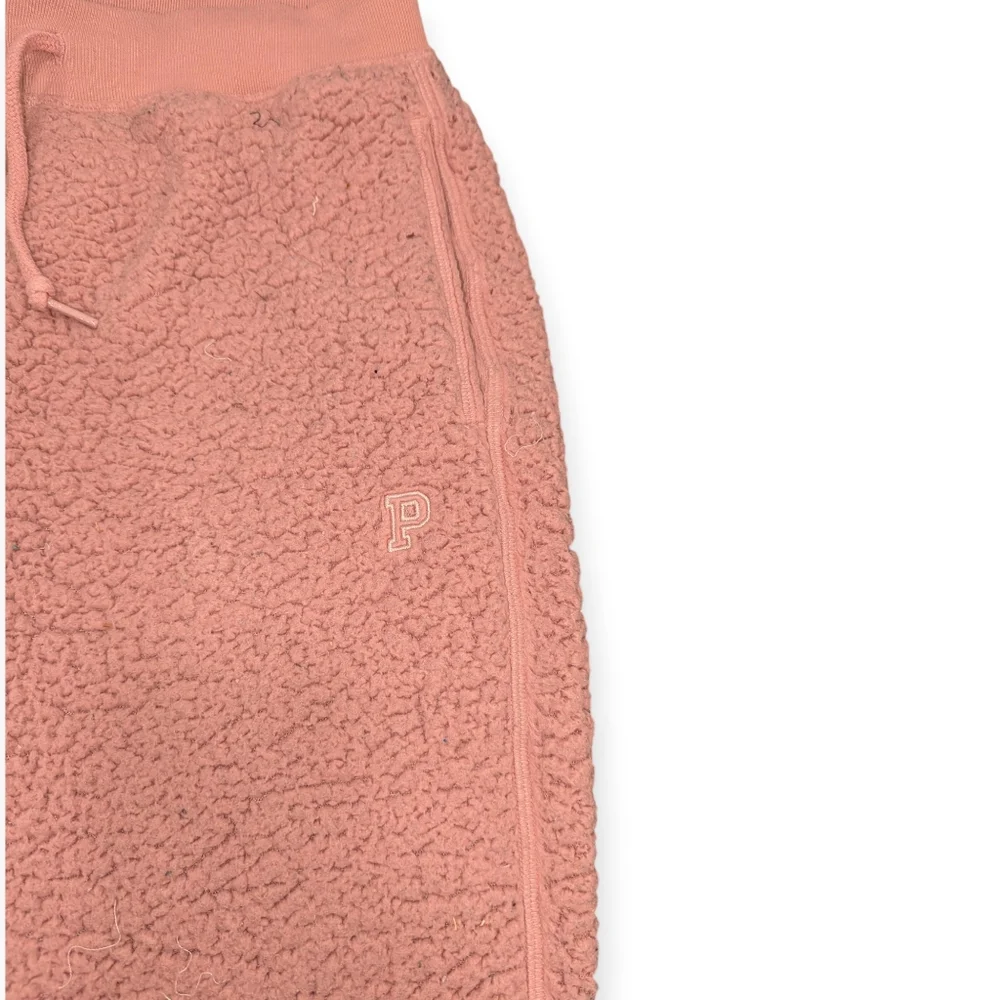 Victoria's Secret Y2K Pink Women's Sherpa Crewneck (S) with matching pants (M)